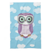Purple Owl Cloud Kitchen Towel