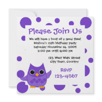 Purple Owl Personalized Announcement
