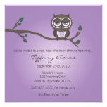 Purple Owl Invitation invitations