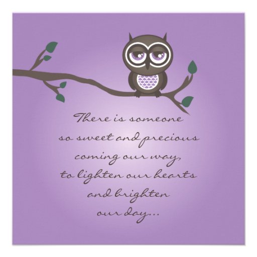 Purple Owl Invitation
