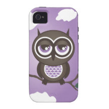 Purple Owl iPhone 4 Case-Mate Tough