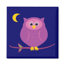 Purple Owl Magnet