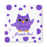 Purple Owl Fridge Magnet