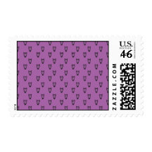 Purple owl pattern postage