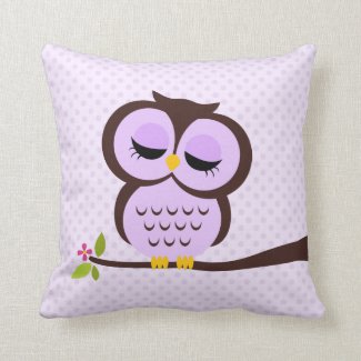 Purple Owl Pillow