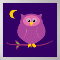 Purple Owl Posters