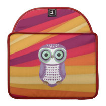 Purple Owl Red Orange Background MacBook Sleeve Macbook Pro Sleeve