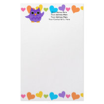 Purple Owl stationery by candystore Purple Owl stationery