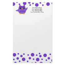 Purple Owl Customized Stationery