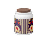 Purple Owl & Stripes Candy Jar