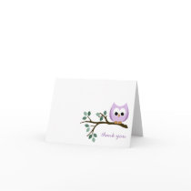 Purple Owl Thank You Card