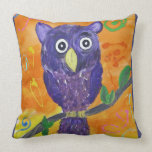 Purple owl throw pillow pillows