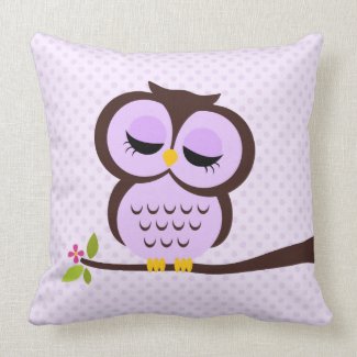 Purple Owl Throw Pillows