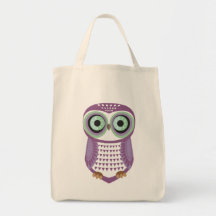 Purple Owl Tote Bag