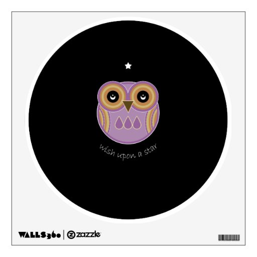 Purple Owl Wall Decal Wish Upon A Star Owl Zazzle