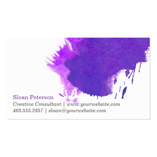 Purple Paint Smudge Business Card (front side)