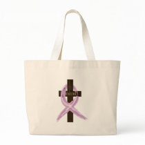 Purple "Painted" Cancer Ribbon on Cross bags