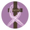 Purple "Painted" Cancer Ribbon on Cross stickers by Stefanie_Rski Purple "Painted" Cancer Ribbon on Cross stickers