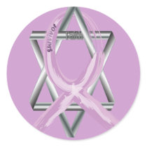 Purple "Painted" General Cancer Ribbon stickers