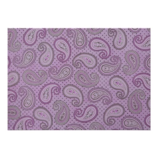 Purple Paisley Baby Girl Shower Invitation