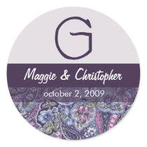 Purple Paisley Envelope Seal