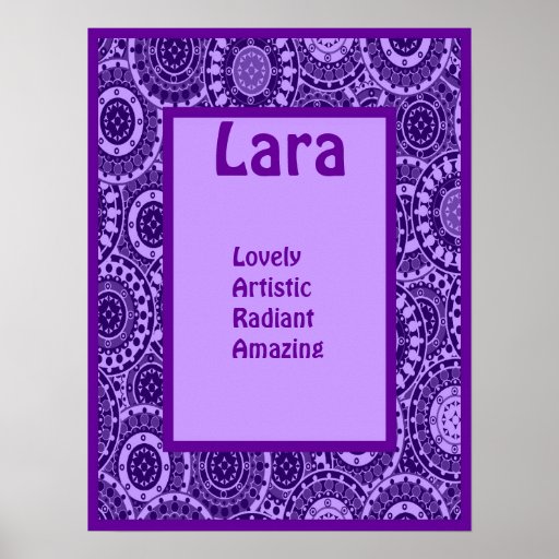 Purple Paisley Girls Baby Name Wall Art Print Zazzle