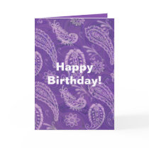 Purple Paisley Greeting Card