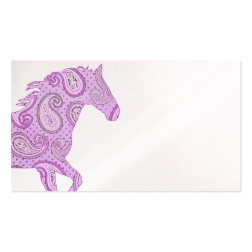 Purple Paisley Horse Business Card (back side)
