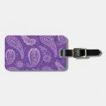 Purple Paisley Luggage Tag