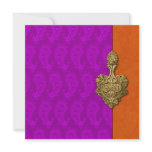 Purple Paisley Peacock Indian Wedding Invitation