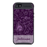 Purple Paisley Personalized Covers For iPhone 5