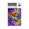 Purple Paisley Postage Stamps