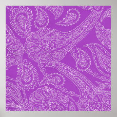 Purple Paisley Print Summer Fun Girly Pattern