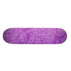 Purple Paisley Print Summer Fun Girly Pattern Skate Deck