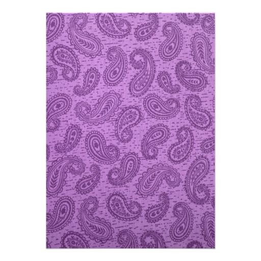 Purple Paisley Wedding Invitation