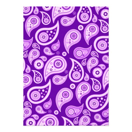 Purple Paisley Wedding Invitations