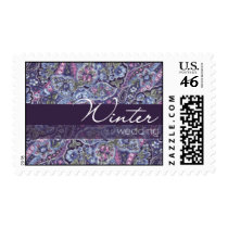 Purple Paisley Wedding Postage