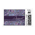 Purple Paisley Wedding Postage postage