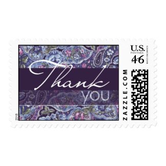 Purple Paisley Wedding Postage stamp