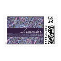 Purple Paisley Wedding Postage postage