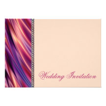 Purple, pale orange, silver chain personalized invites
