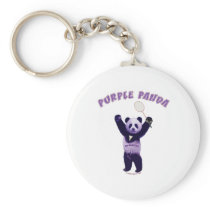 Purple Panda Badminton Key Chains