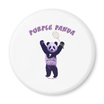 Purple Panda Badminton Fridge Magnet