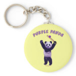 Purple Panda Cricket Keychain