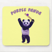 Purple Panda Cricket Mouse Pad