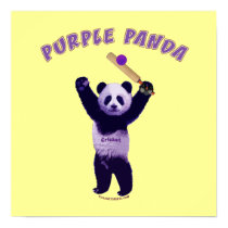 Purple Panda Cricket Poster