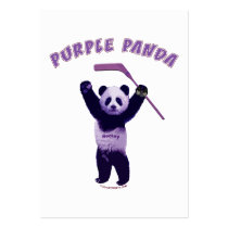 Purple Panda Hockey Bear Business Card Template
