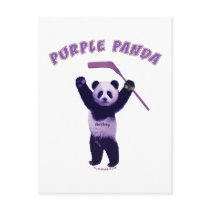 Purple Panda Hockey Bear Post Cards