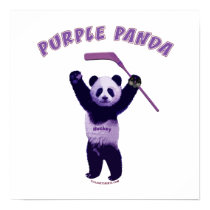 Purple Panda Hockey Bear Poster