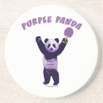 Purple Panda Ping Pong Coasters